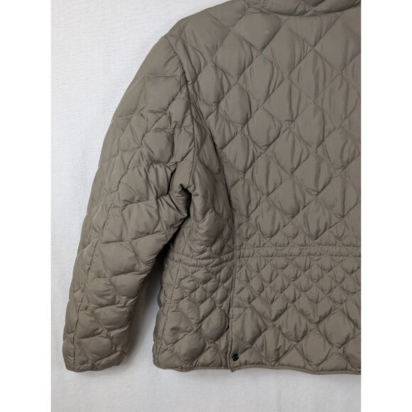 Eddie Bauer Quilted Goose Down Jacket Snap Button Brown Women's Size XL - Picture 10 of 16
